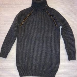 Tory Burch chain embellished turtle neck sweater